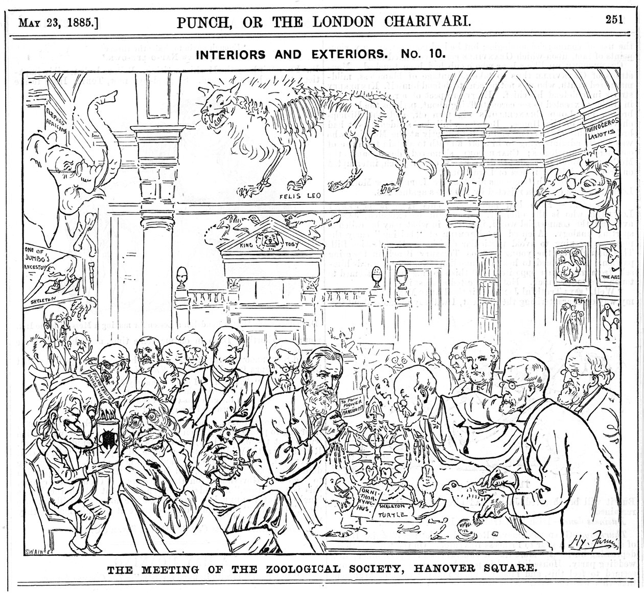 The Meeting of the Royal Zoological Society, Hanover Square, London, 1885 af Harry Furniss