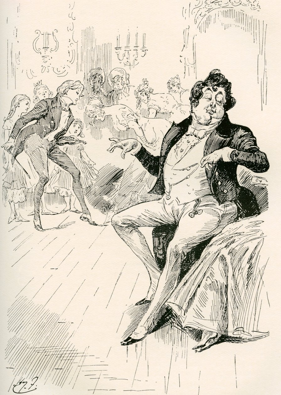 Turveydrops, Senior og Junior. Illustration af Harry Furniss til Charles Dickens-romanen Bleak House, fra The Testimonial Edition, udgivet 1910. af Harry Furniss