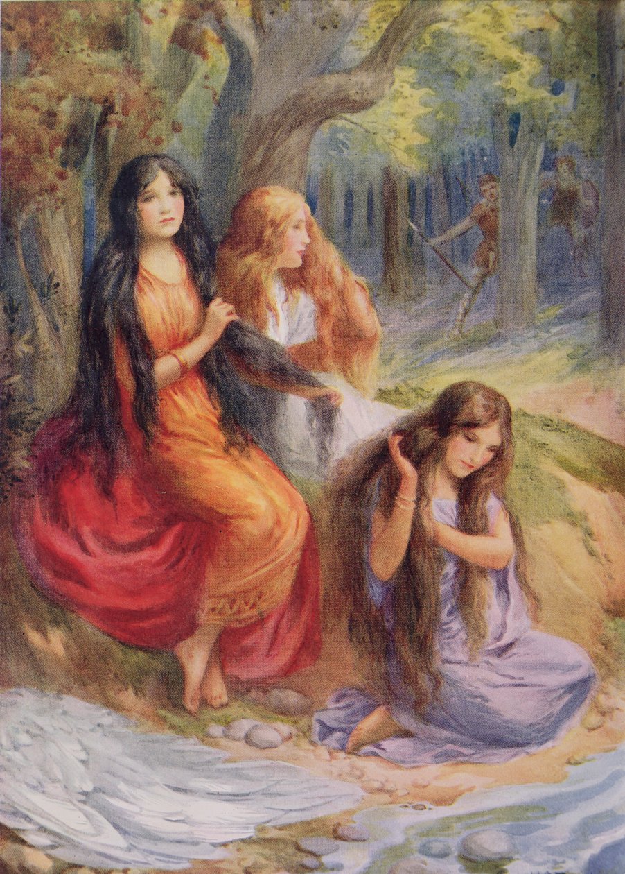 Hladgrun, Olrun og Alvit, illustration fra 