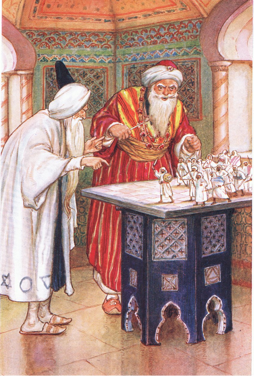 Kong Aben Kabuz og den arabiske astrolog (fra historien The Arabian Astrologer), illustration fra 