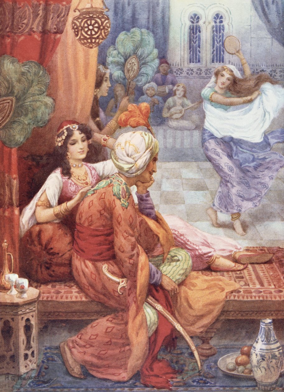 Prins Ahmed og feen Banou, illustration fra 