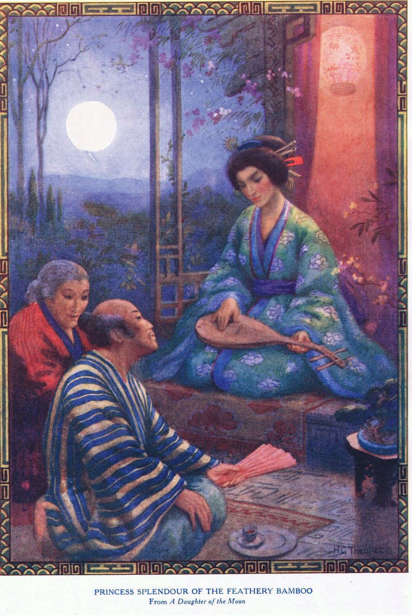 Princess Splendour of the feathery bamboo (fra Daughter of the Moon) (litografi) af Harry George Theaker