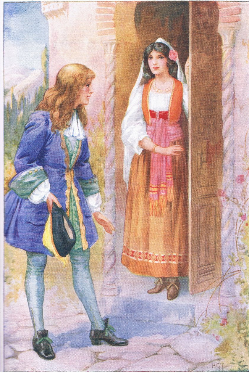 Ruyz De Alercon and the Rose Of the Alhambra (fra historien The Rose of Alhambra) , illustration fra 
