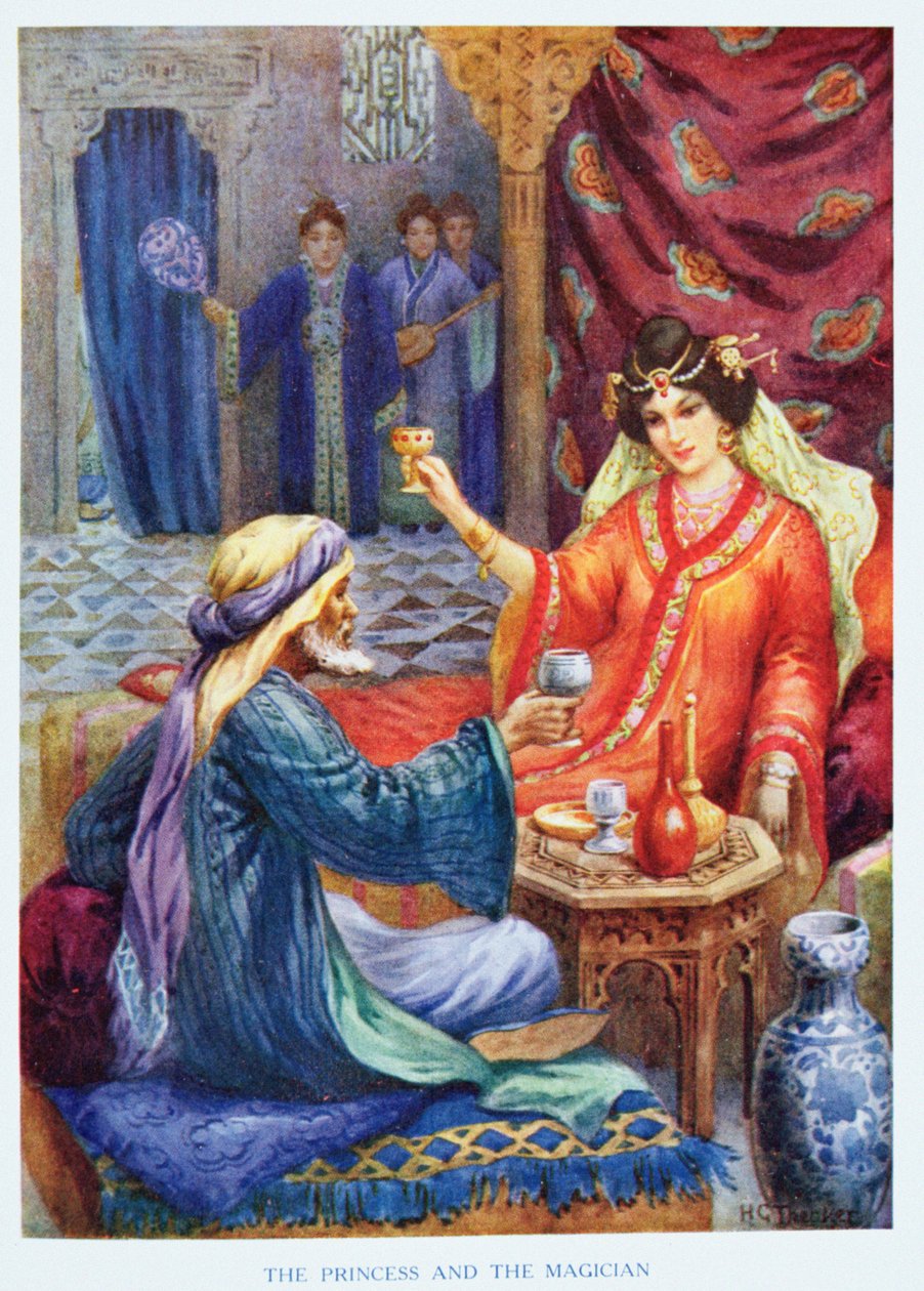 Prinsessen og troldmanden, illustration fra 