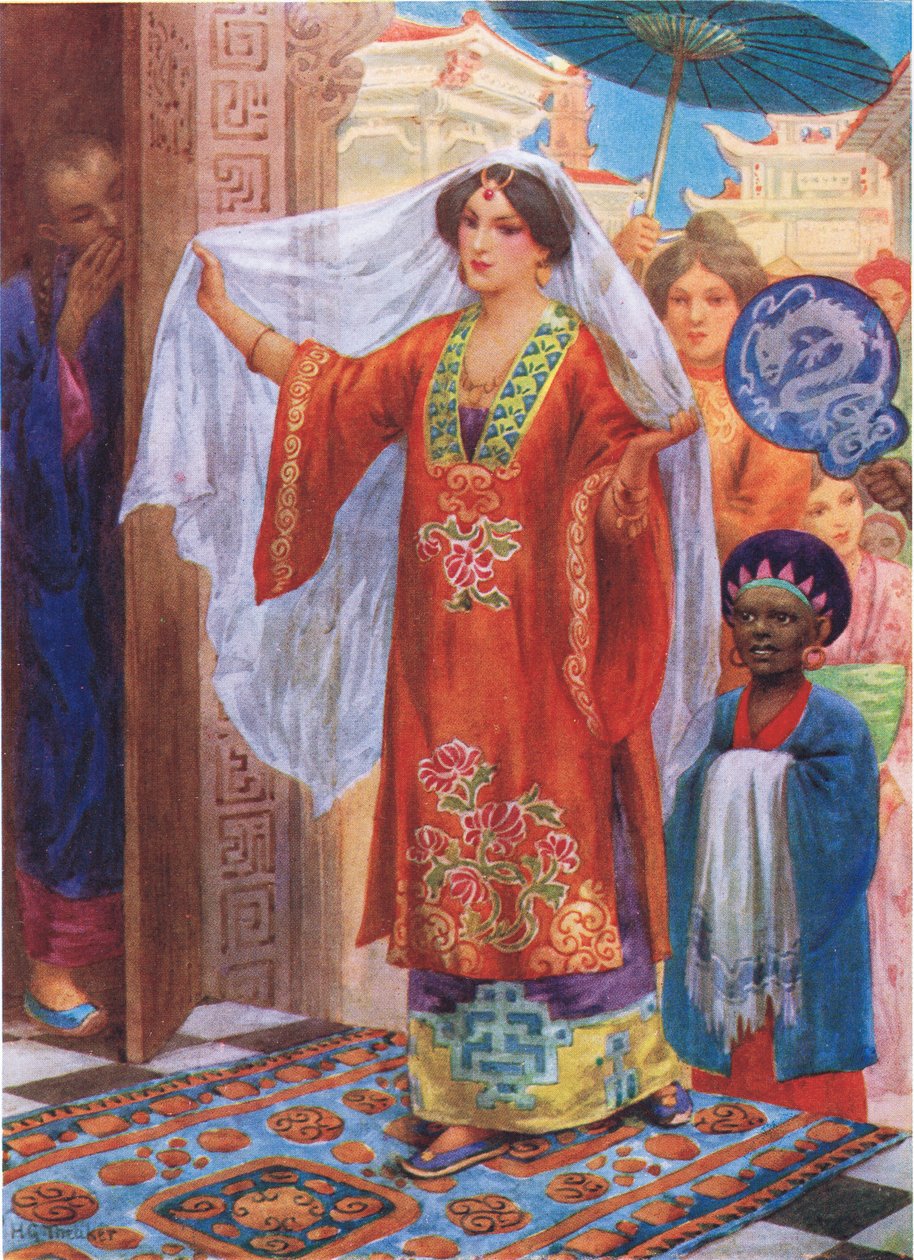 The Princess on her Way to the Bath, illustration fra 