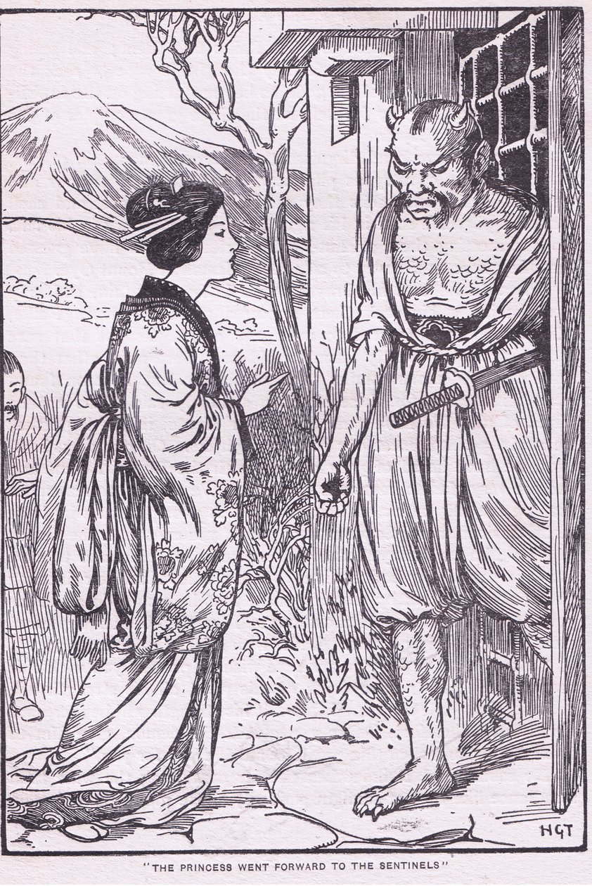 Prinsessen gik frem til Sentinels (litografi) af Harry George Theaker