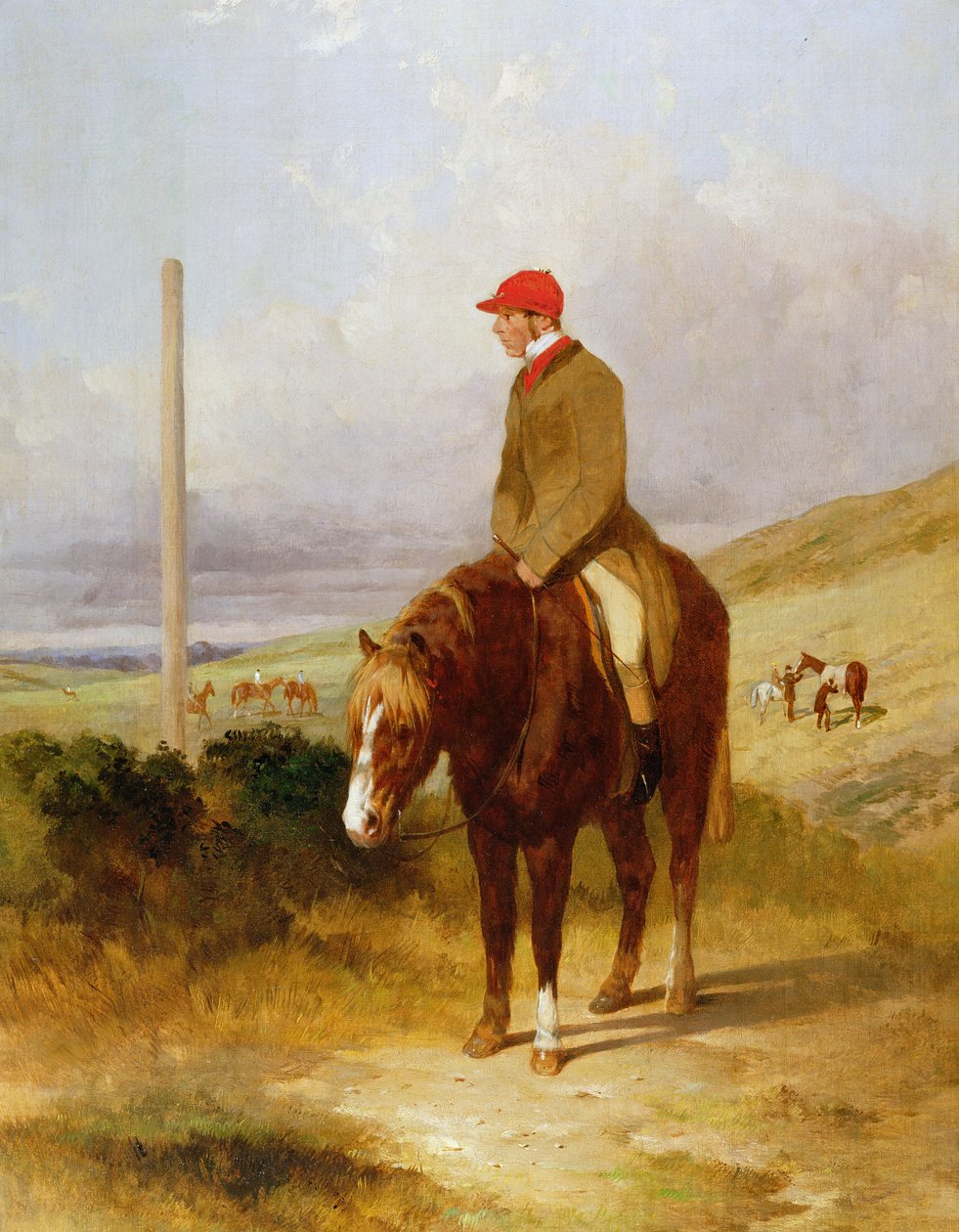 Nat Flatman (1810-60) på sin pony før starten af 1844 Chesterfield Stakes, 1844 af Harry Hall