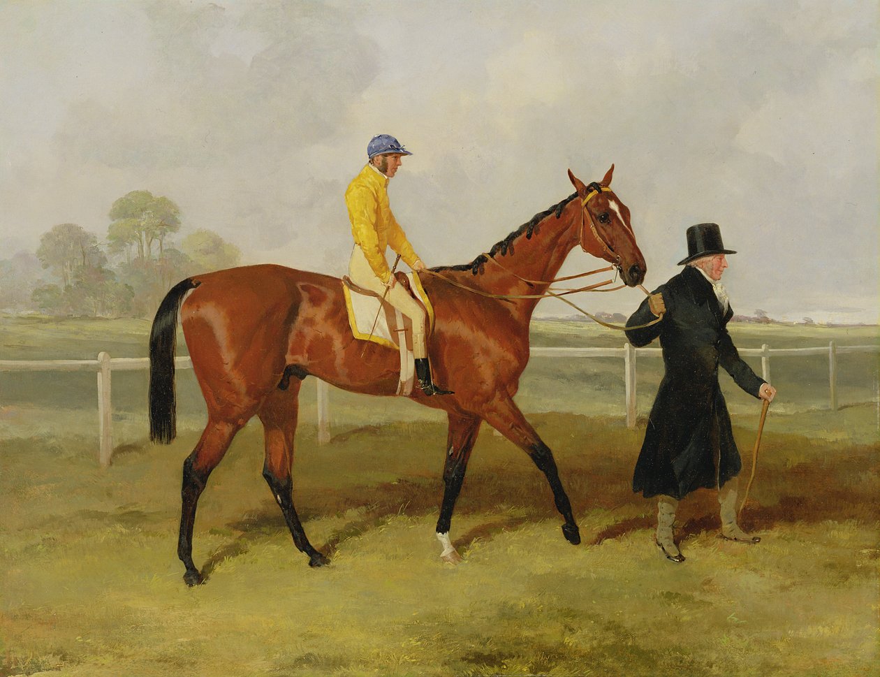 Sir Tatton Sykes (1772-1863) fører hesten "Sir Tatton Sykes", med William Scott Up, 1846 af Harry Hall