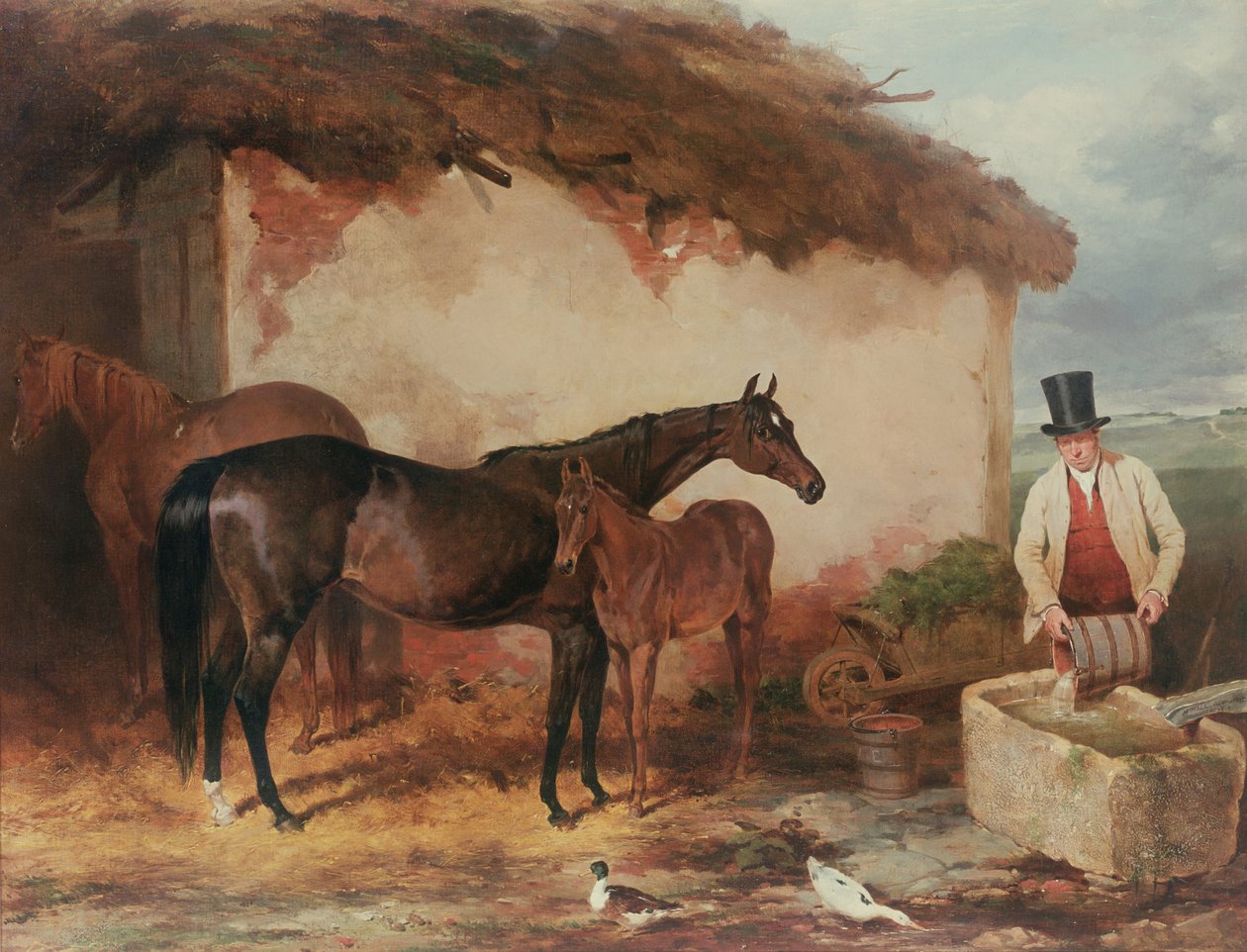 Hoppen måske med sit føl, 1846 af Harry Hall