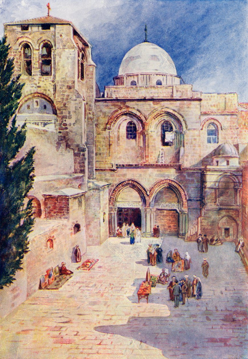 Den Hellige Gravs Kirke, Jerusalem, Palæstina, ca. 1910, fra A Book of Modern Palestine af Richard Penlake pub. ca. 1910 af Harry Morley