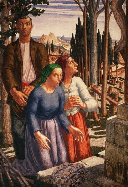 Wayside Shrine (tempera ombord) af Harry Morley