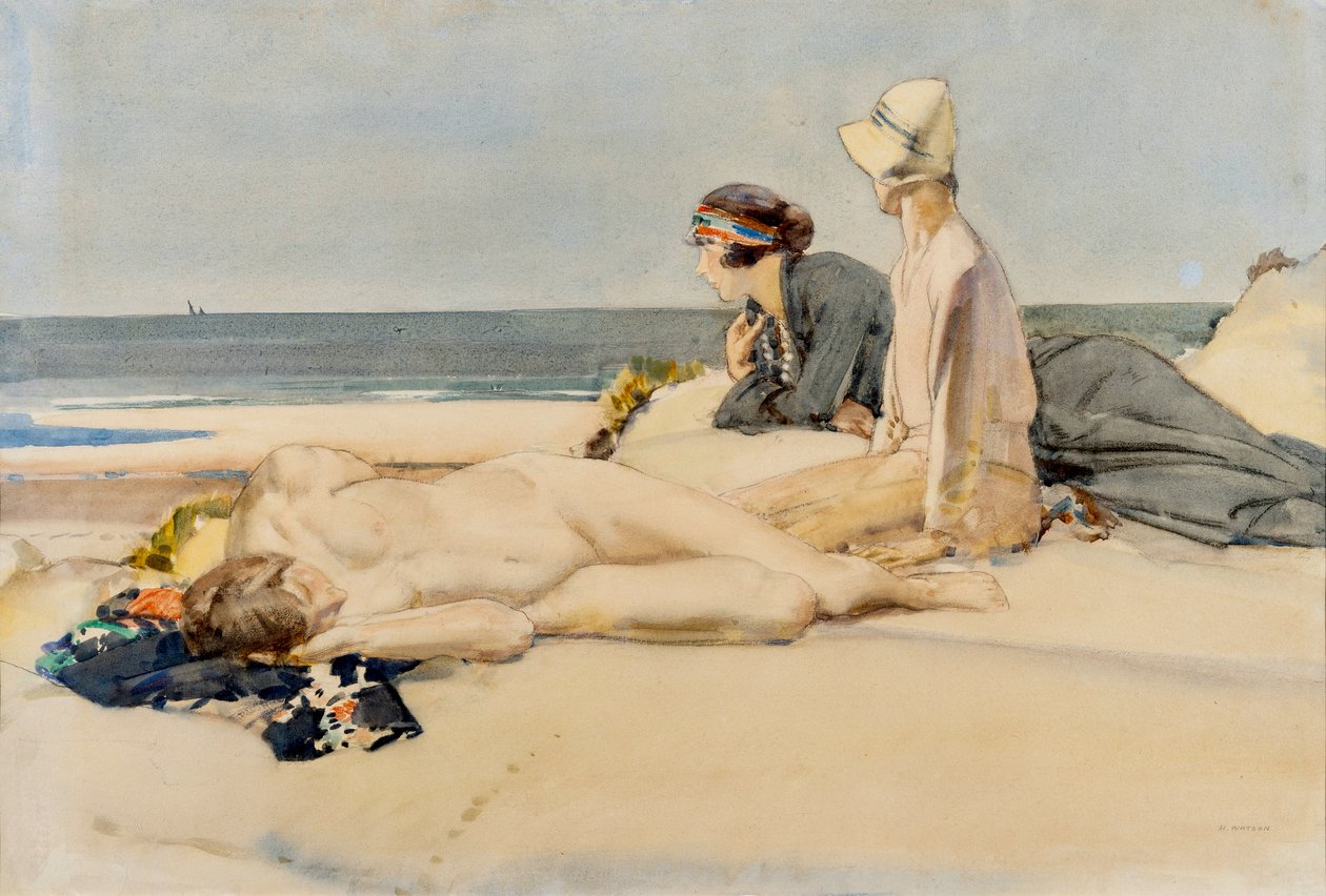 En afsidesliggende strand og et fjernt sejl af Harry Watson