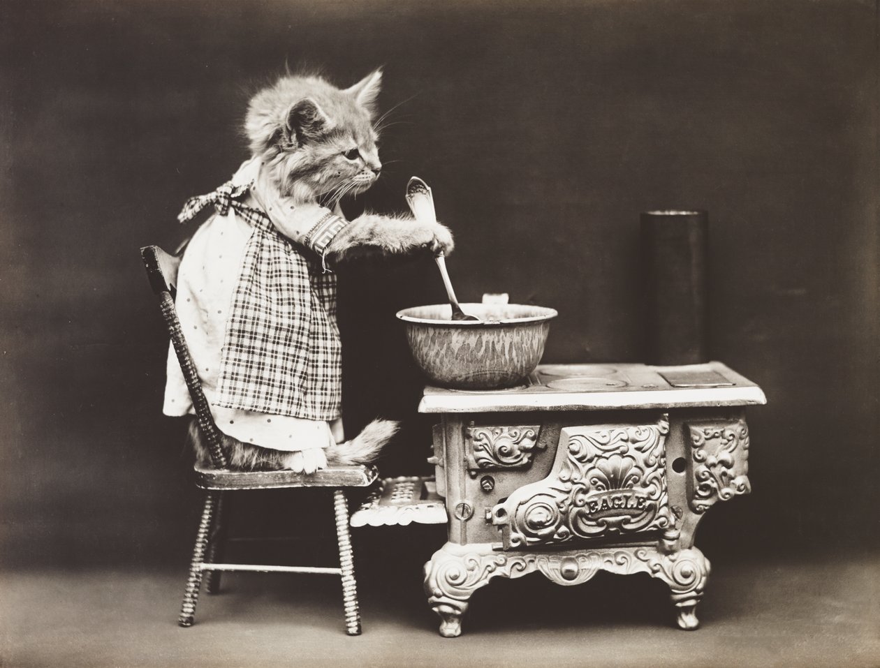 Serie af killinger: Cook at the Stove, ca. 1914 (sølvtryk) af Harry Whittier Frees