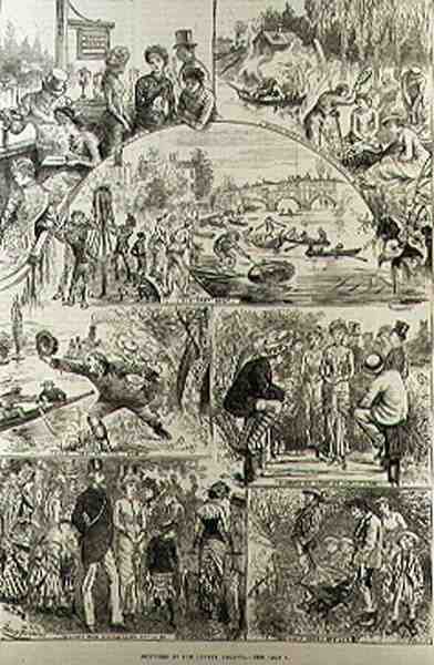 Skitser ved Henley Regatta, fra The Illustrated London News, 7. februar 1881 af Harry after Furniss
