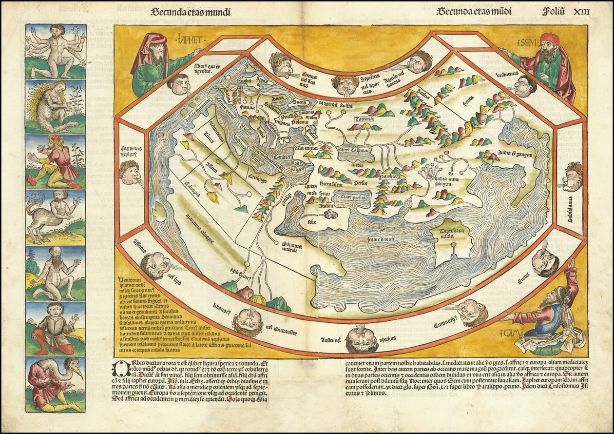 Verdenskortet fra 1493 - Secunda etas mundi af Hartmann Schedel