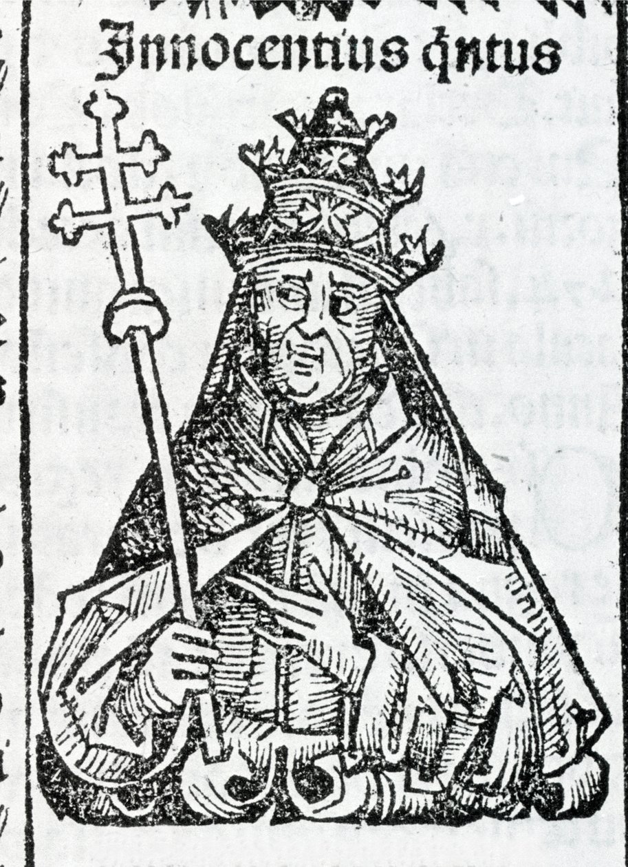 Portræt af paven Innocentius IV (1195 - 1254) i Liber Chronicarum af Hartmann Schedel Nürnberg af Hartmann Schedel