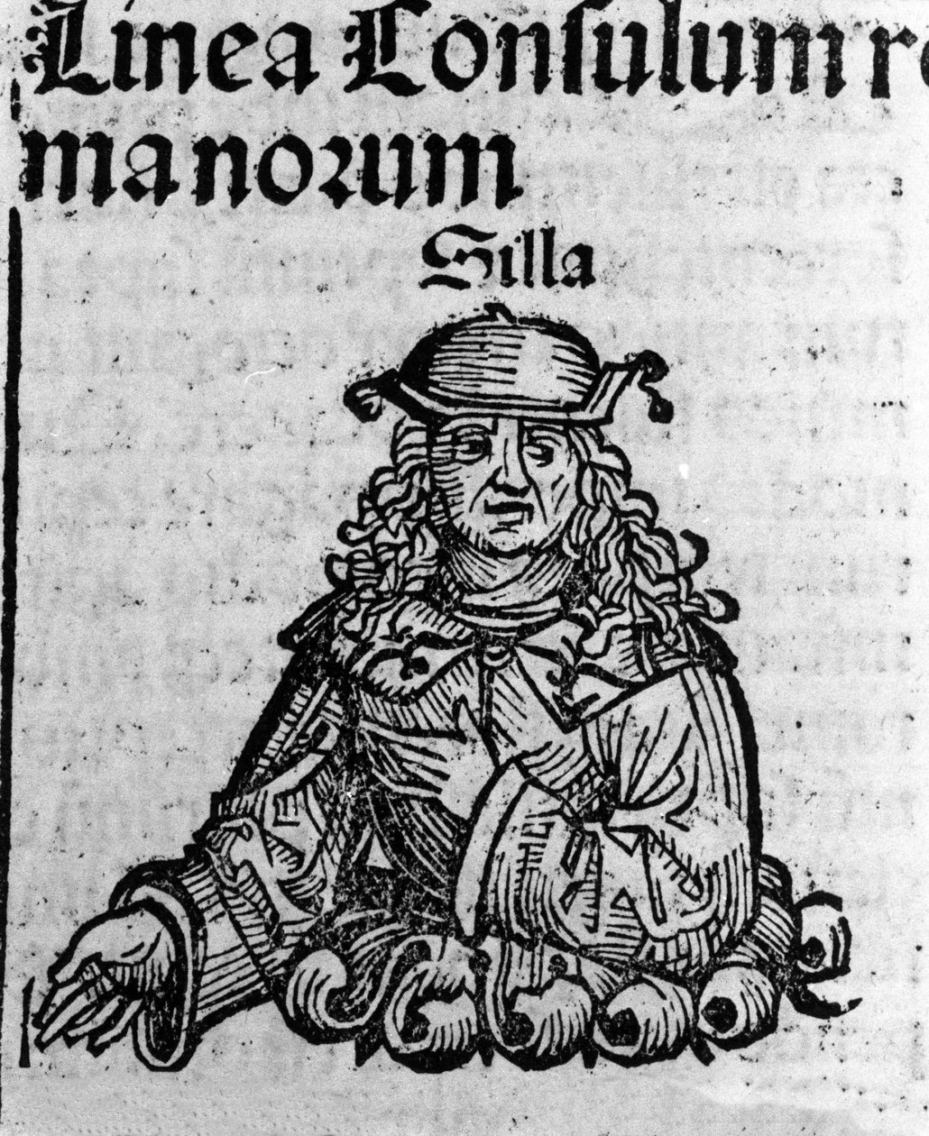 Repræsentation af den romerske politiker Lucius Cornelius Sulla (formand eller sylla) (138-68 f.Kr.) Xylografi af "" Chronicles of Nürnberg"" af Hartmann Schedel af Hartmann Schedel