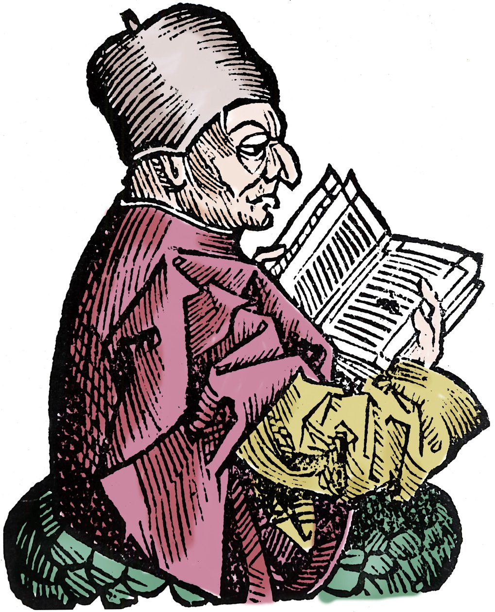 Historikeren og teologen Bede den Ærværdige (673-735) (Beda Venerabilis). Xylografi af "" Chronicles of Nürnberg"" af Hartmann Schedel af Hartmann Schedel