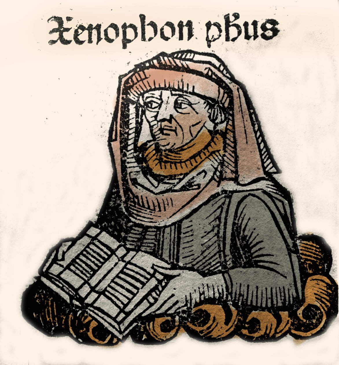 Xenophon af Athen, græsk filosof og historiker (ca. 430-c. 355 f.Kr.). xylografi af Hartmann Schedel "" Chronicles of Nürnberg "" 1493. af Hartmann Schedel
