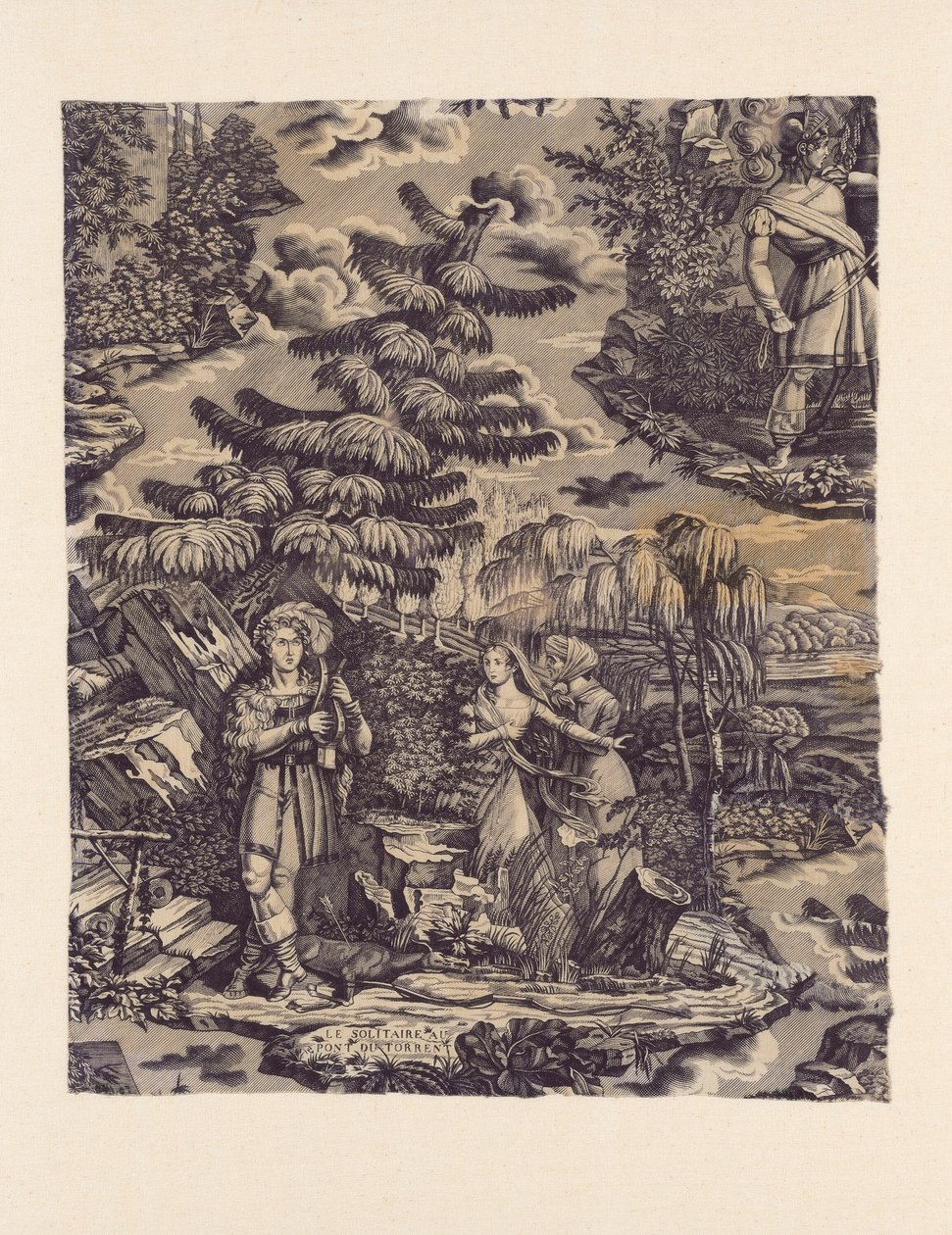 Le Solitaire au Pont du Torrent (Eremiten ved Broen over Torrenten) (Møbelstof) af Hartmann et Fils
