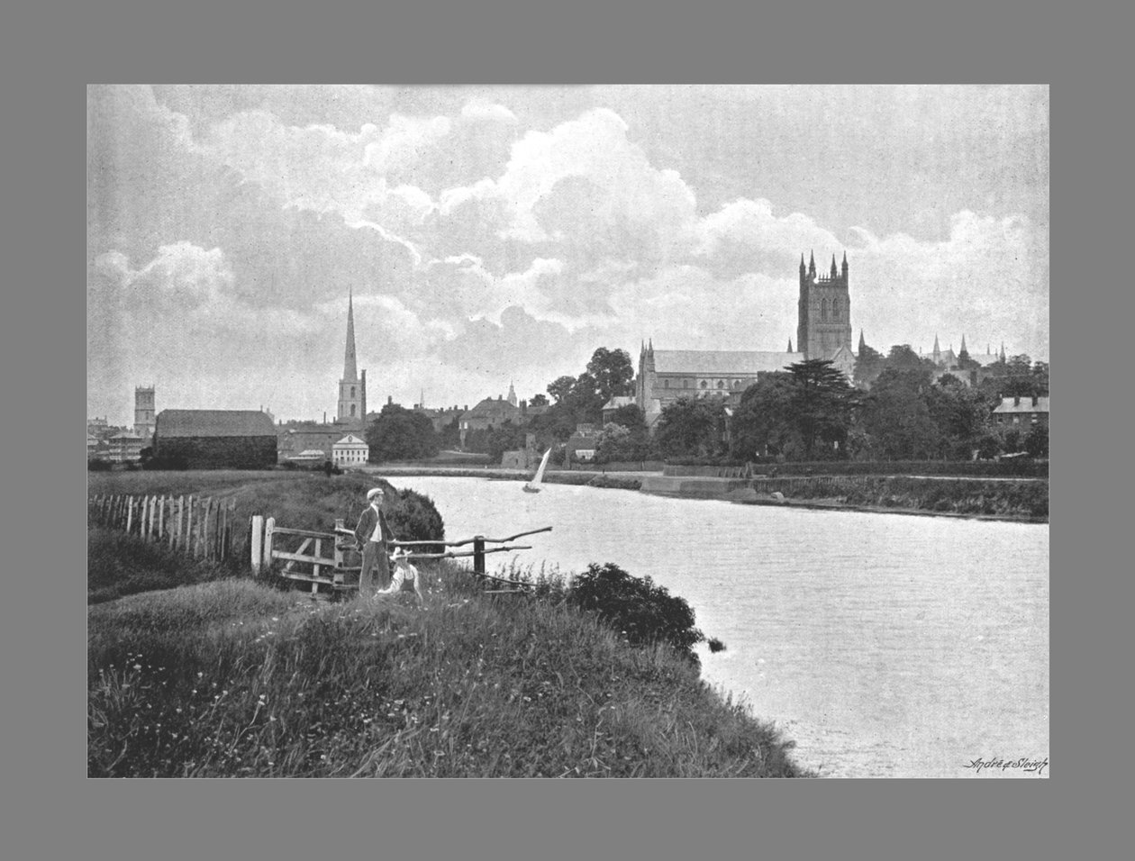Worcester Cathedral, ca. 1900 af Harvey Barton