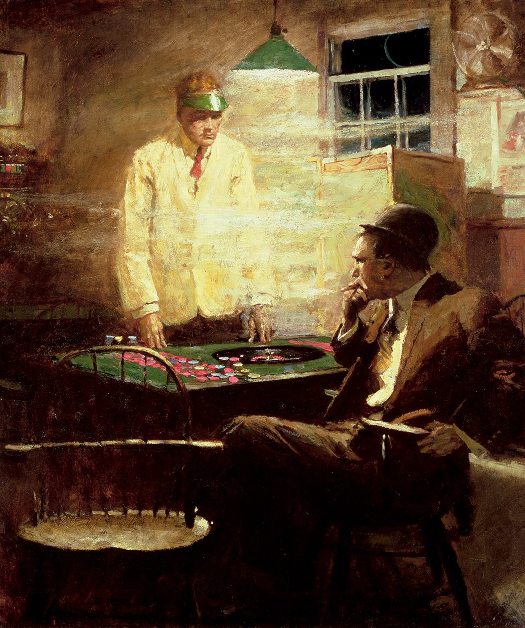 The Gambler (olie på lærred) af Harvey T. Dunn