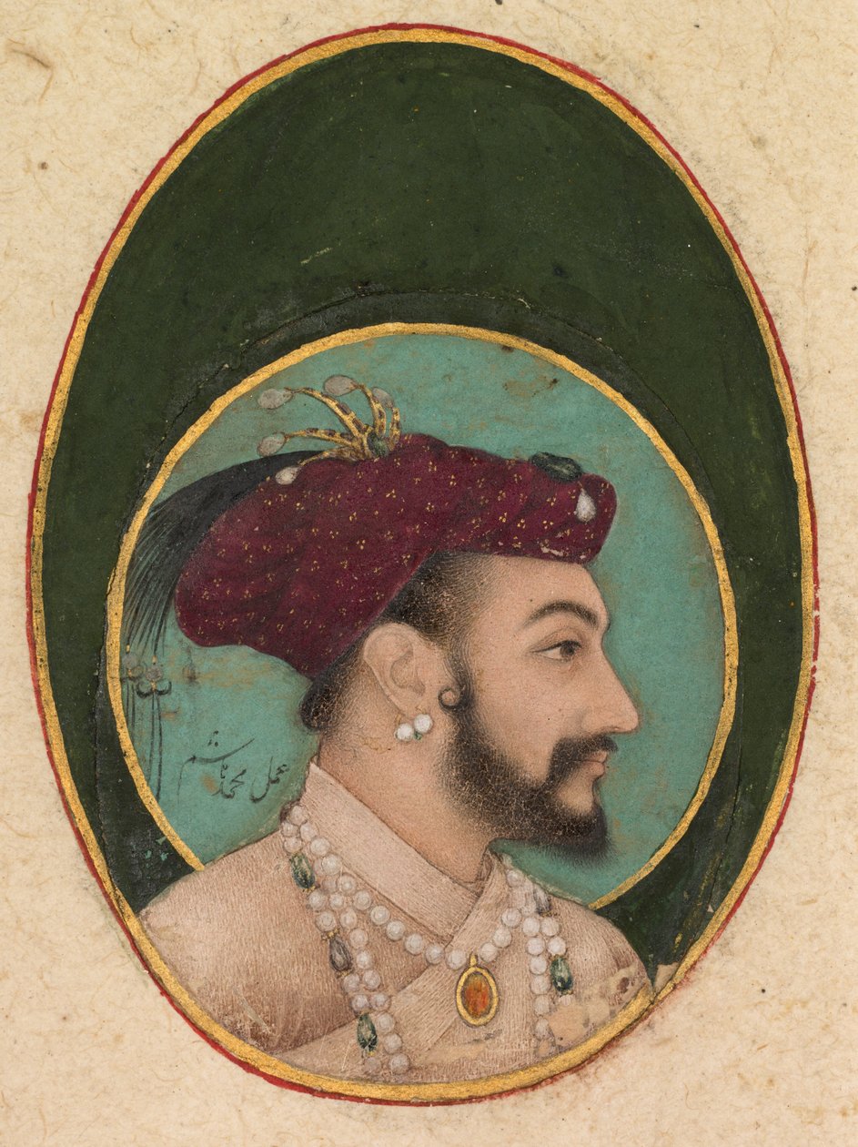 Shah Jahan, ca. 1630 (dækkende akvarel, blæk og guld på papir) af Hashim Hashim