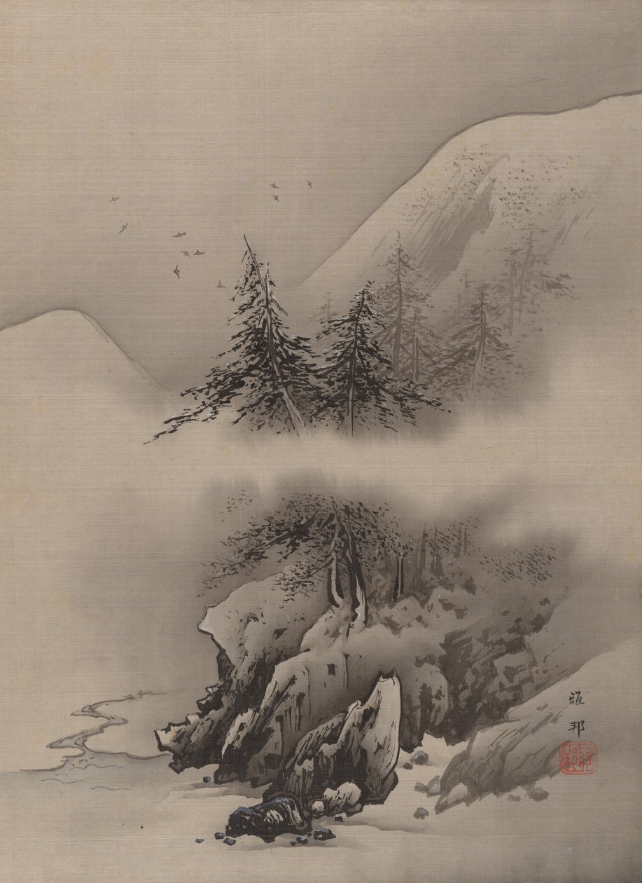 Snelandskab, ca. 1885-89. af Hashimoto Gaho