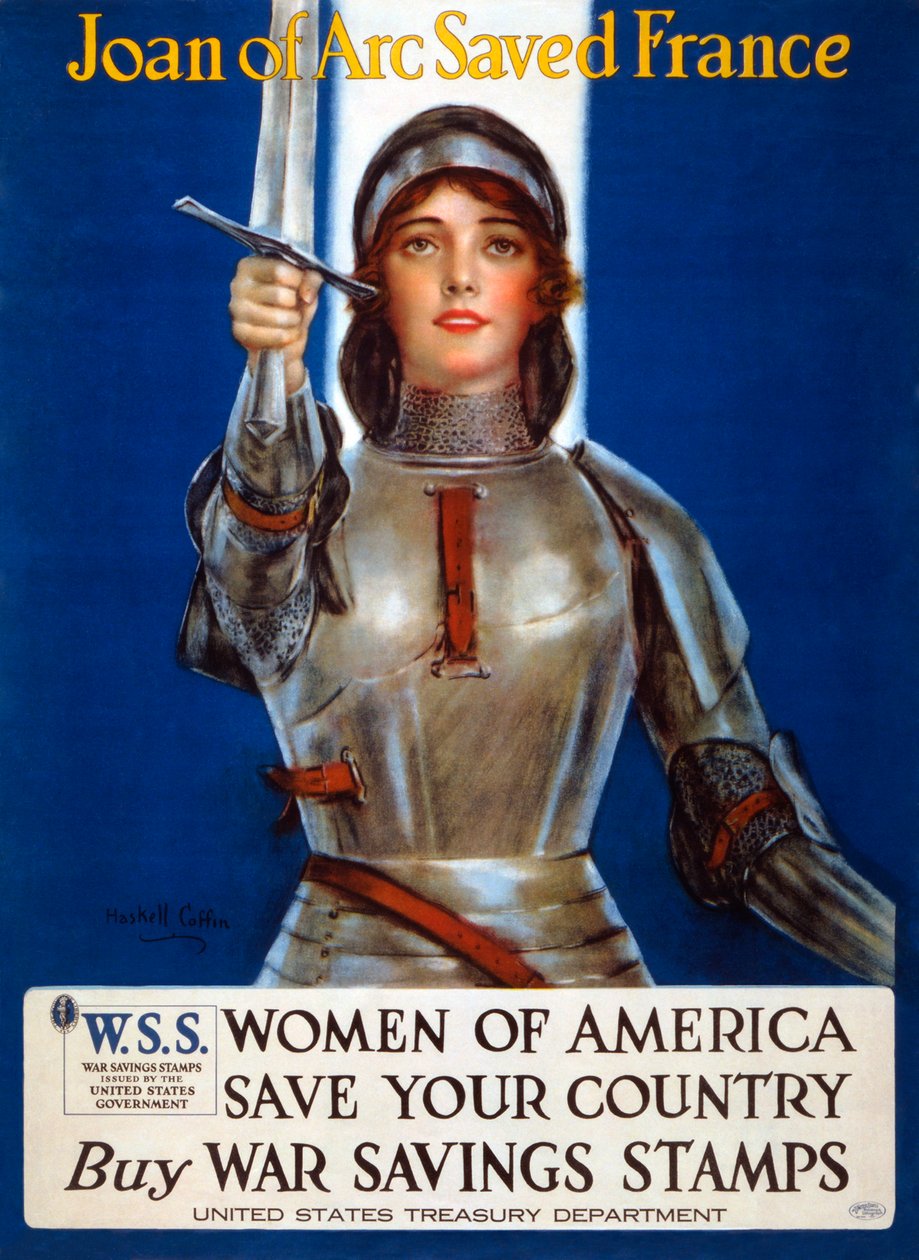 Joan of Arc reddede Frankrig, Women of America, save your country plakat, 1918. af Haskell Coffin