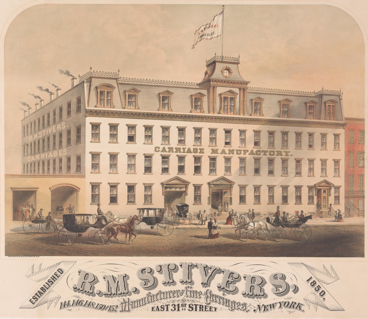 R. M. Stivers, Manufacturers of Fine Carriages, 146-152 East 31st Street, New York, 1872-73. af Hatch and Co.