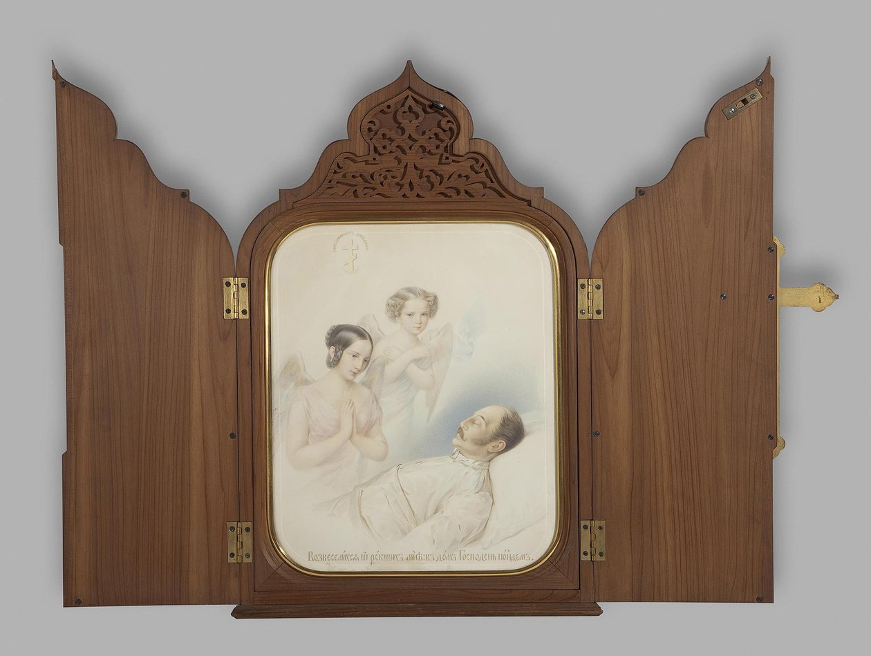 Kejser Nicholas I på dødslejet, 1855 af Hau