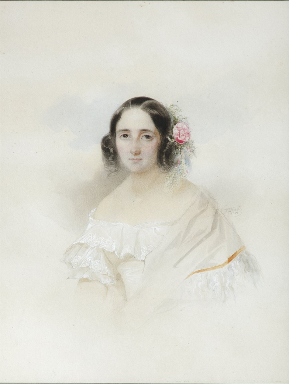 Portræt af Anna Alexeevna Olenina 1808-1888, 1839 af Hau