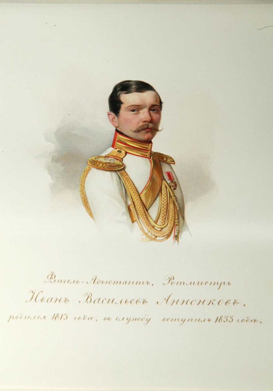 Portræt af Ivan Vasilyevich Annenkov 1814-1887 fra albummet af de kejserlige hestevagter, 1846-1849 af Hau