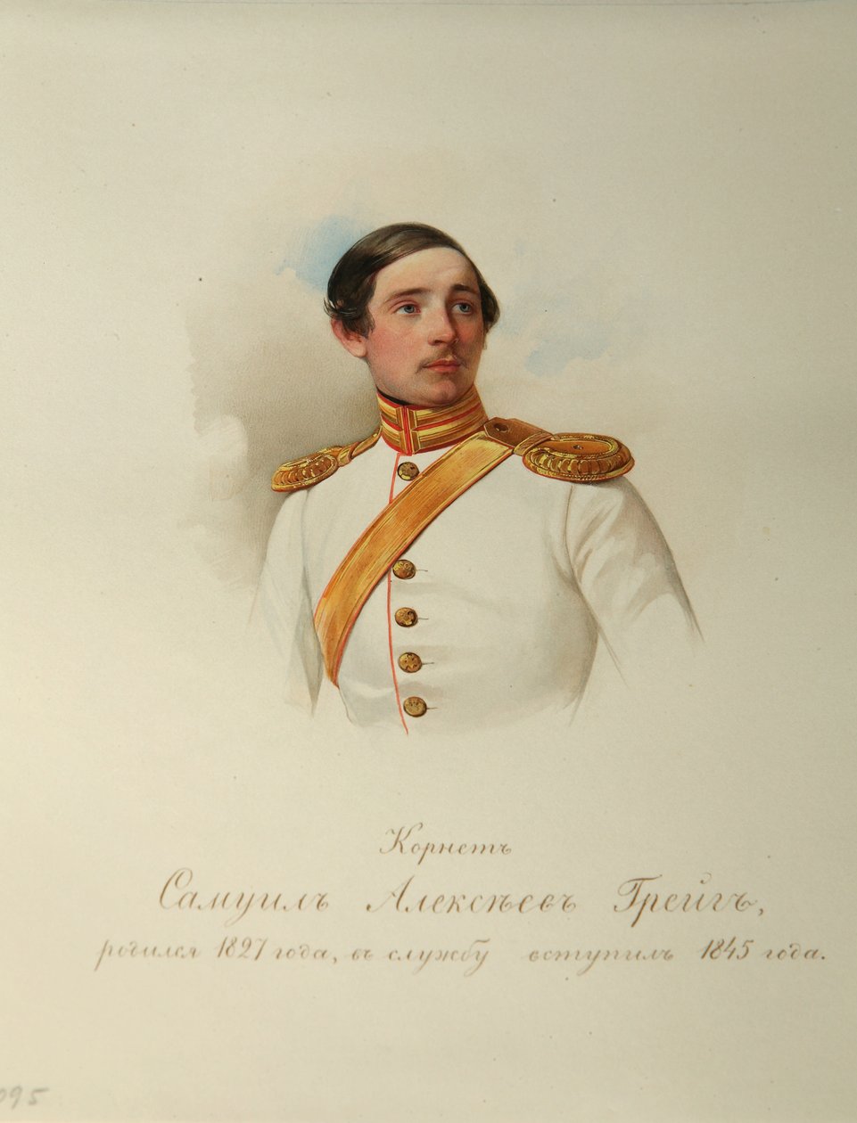 Portræt af Samuil Alexeyevich Greig 18271887 Fra Album of the Imperial Horse Guards, 1846-1849 af Hau