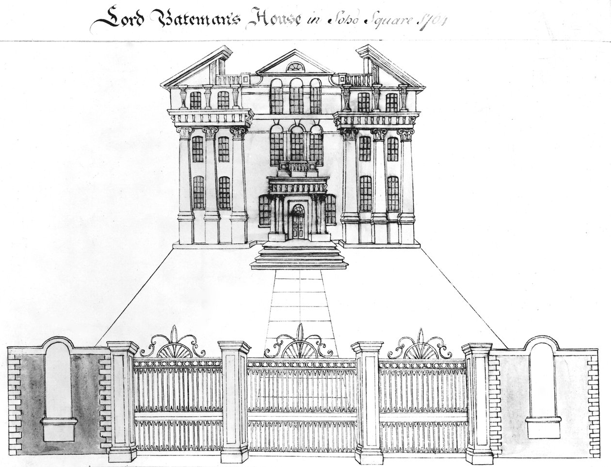 Lord Batemans hus på Soho Square, 1764 af Haynes King