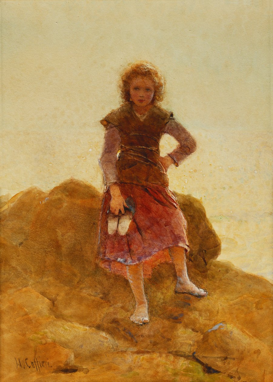 En muslingesamler, af Hector Caffieri