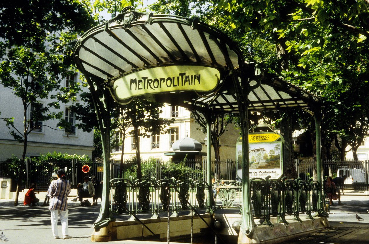 Subway station Abbesses i Paris, Frankrig af Hector Guimard