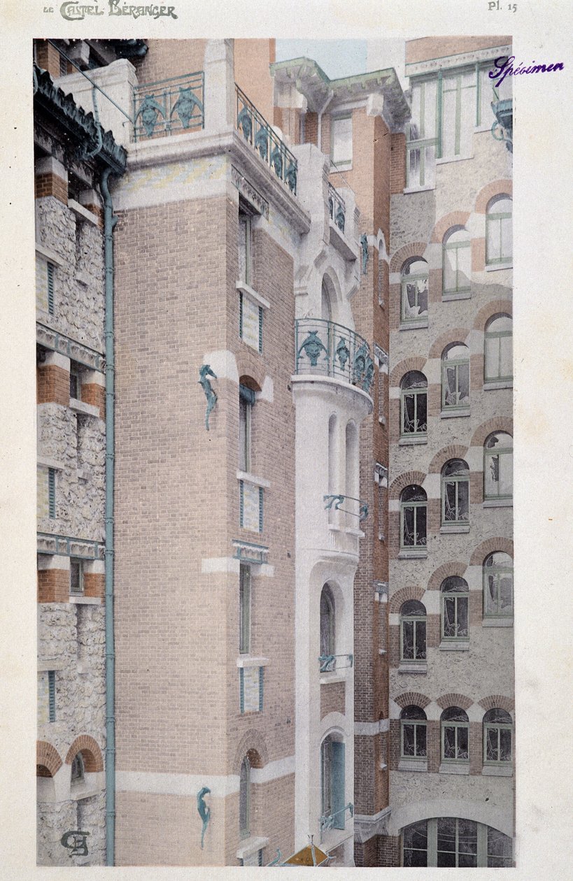 Udsigt over Castel Beranger (1897-1898), bygning manifesteret af arkitekten Hector Guimard (1867-1942). af Hector Guimard