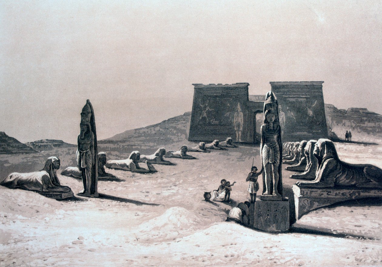 Assebouas tempel, Nubien, Egypten, 1800-tallet af Hector Horeau