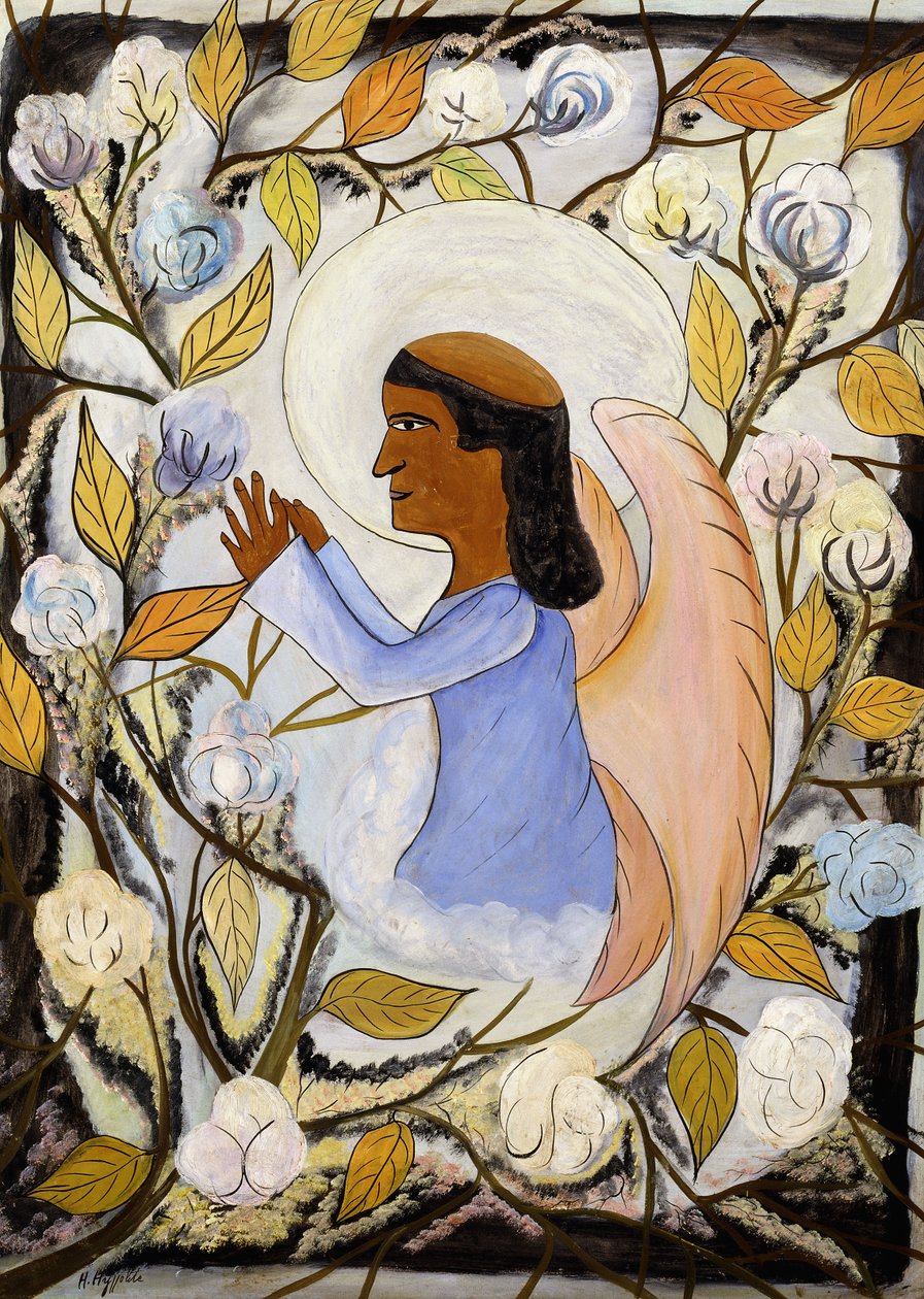 Englen den hellige Frans i bøn; Ange St. Francis en Priere, ca. 1947-48 (olie på masonit) af Hector Hyppolite
