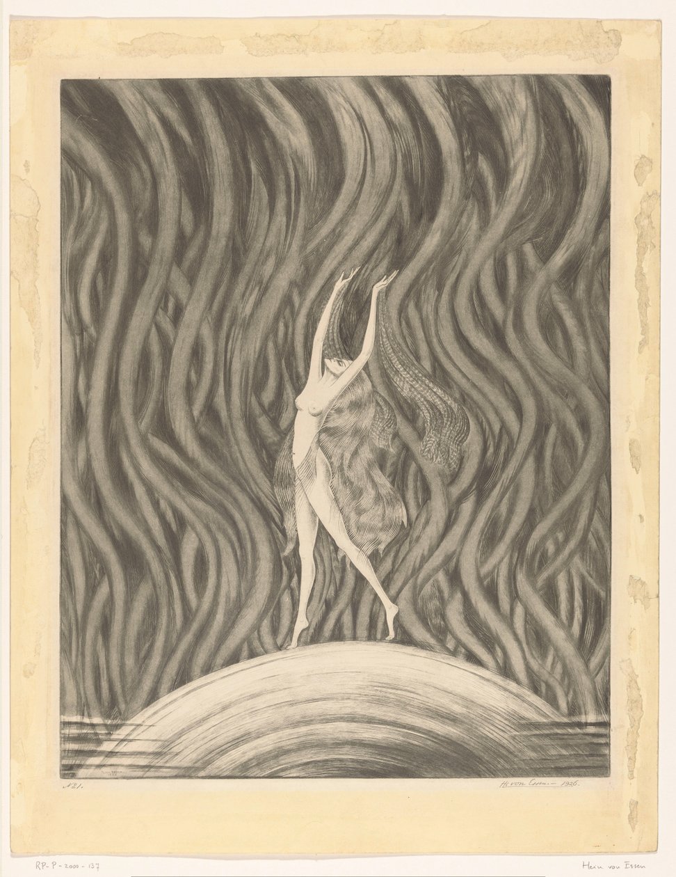 Dansende nøgen kvinde af Hein von Essen (signed by artist)