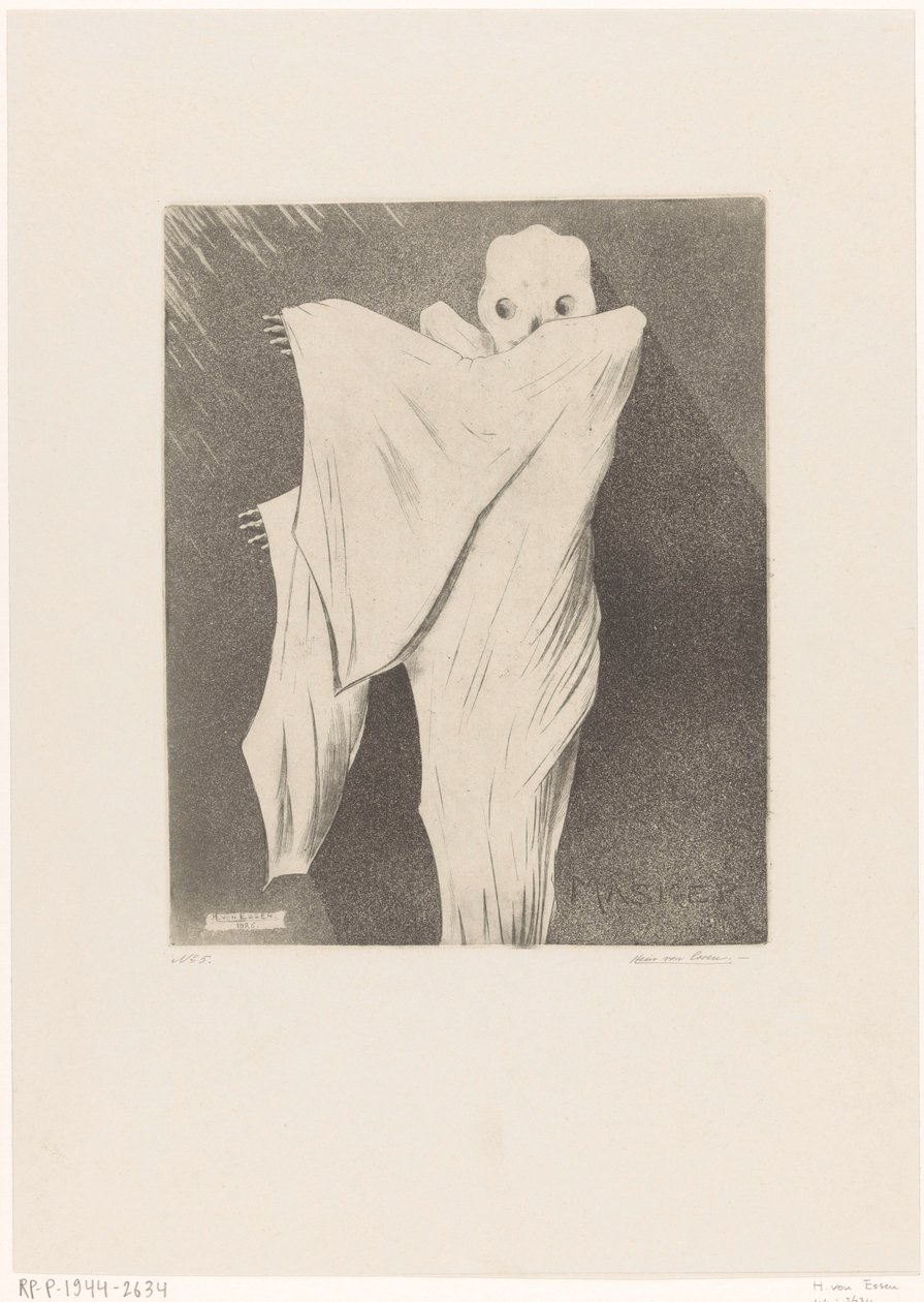 De Dood (original titel på objekt) Masker (original serietitel på objekt) af Hein von Essen (signed by artist)