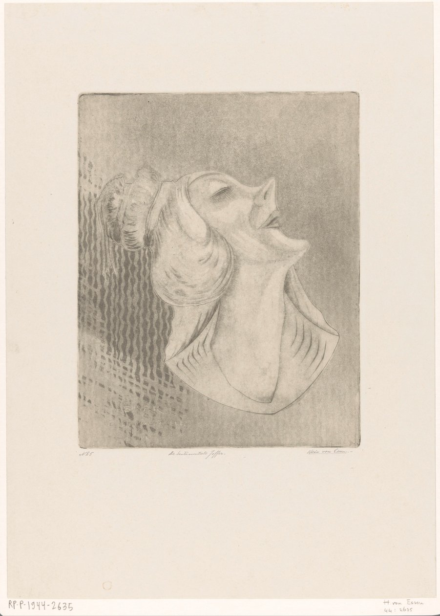 De sentimenteele joffer (original titel på objekt) Masker (original serietitel på objekt) af Hein von Essen (signed by artist)