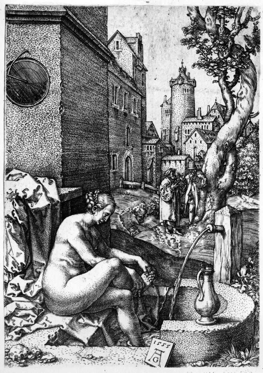 Susanna og de ældste, 1555 af Heinrich Aldegrever