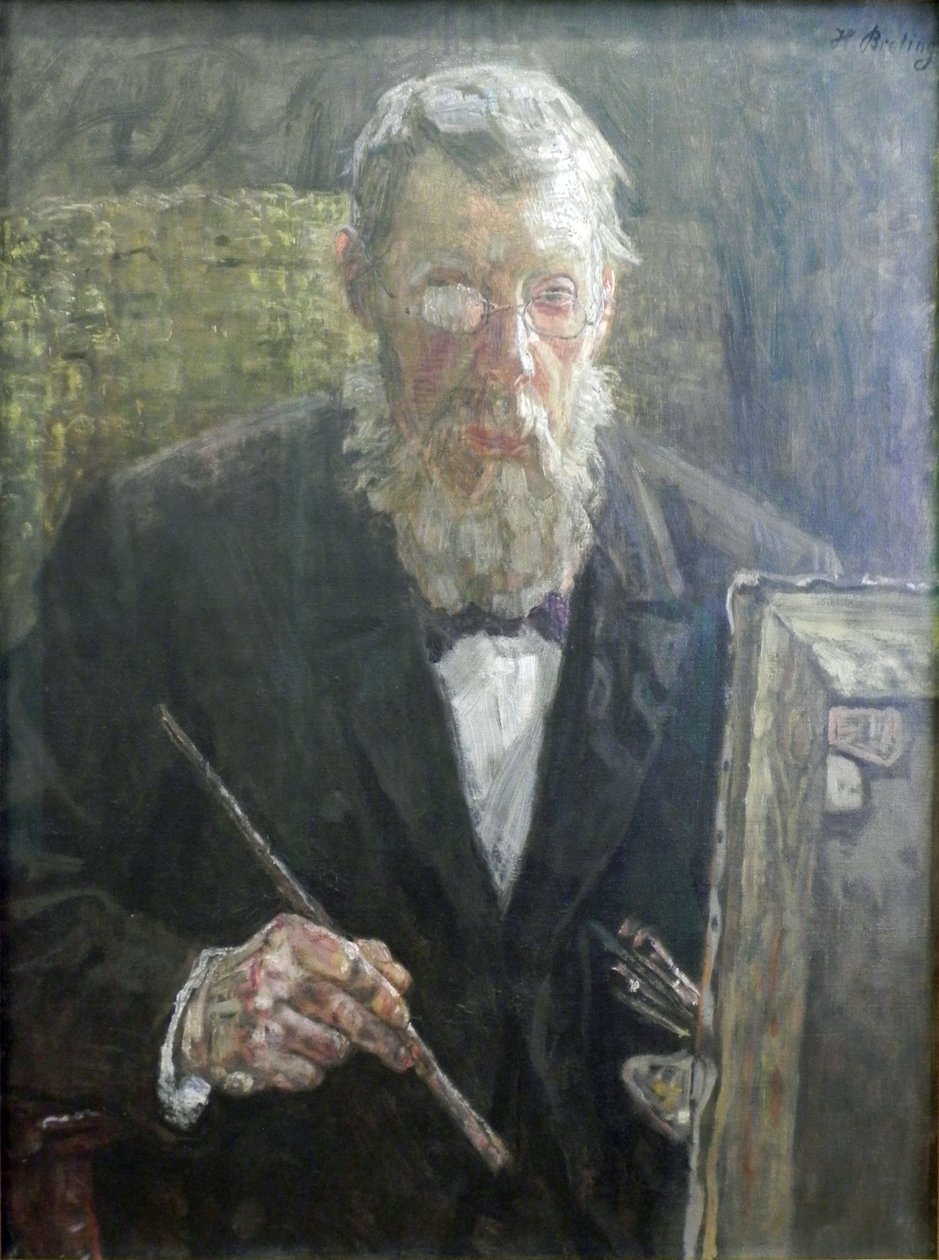 Selvportræt foran staffeli Selvportræt af Heinrich Breling