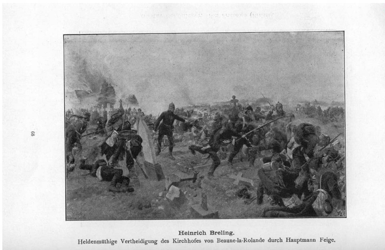 Helt heroisk forsvar af kirkegården i Beaune-la-Rolande af kaptajn Feige af Heinrich Breling