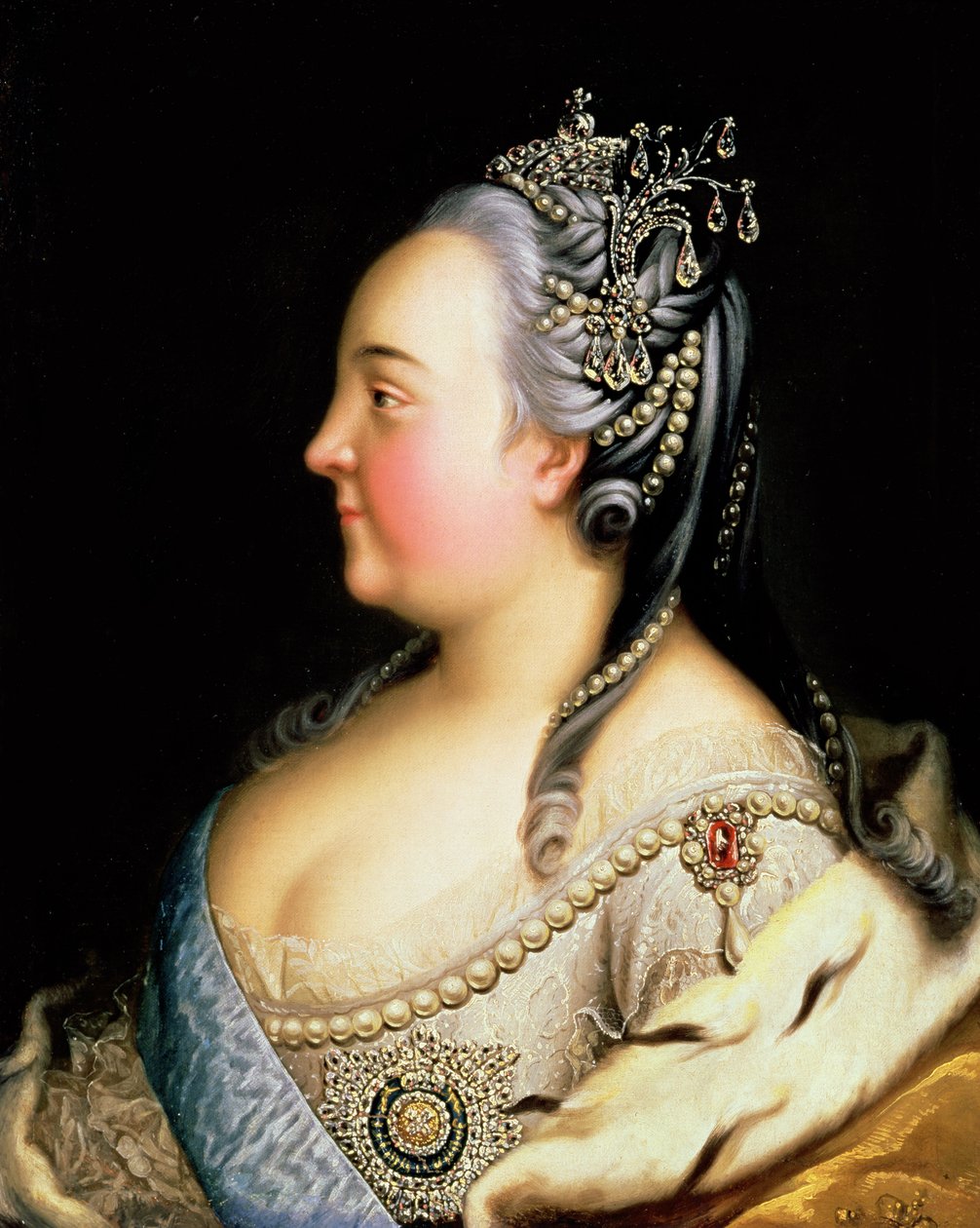 Portræt af Elizabeth Petrovna (1709-62) kejserinde af Rusland, ca. 1768 af Heinrich Buchholz