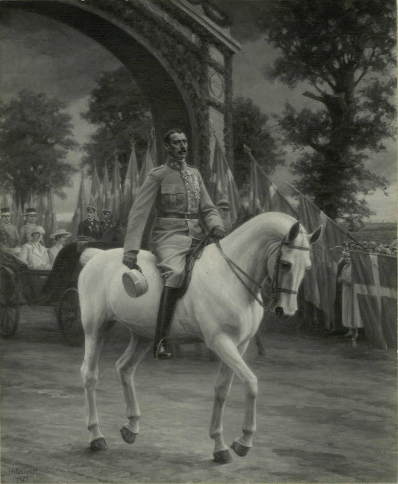 Christian X rider over Grænsen 1920 efter Genforeningen af Heinrich Dohm
