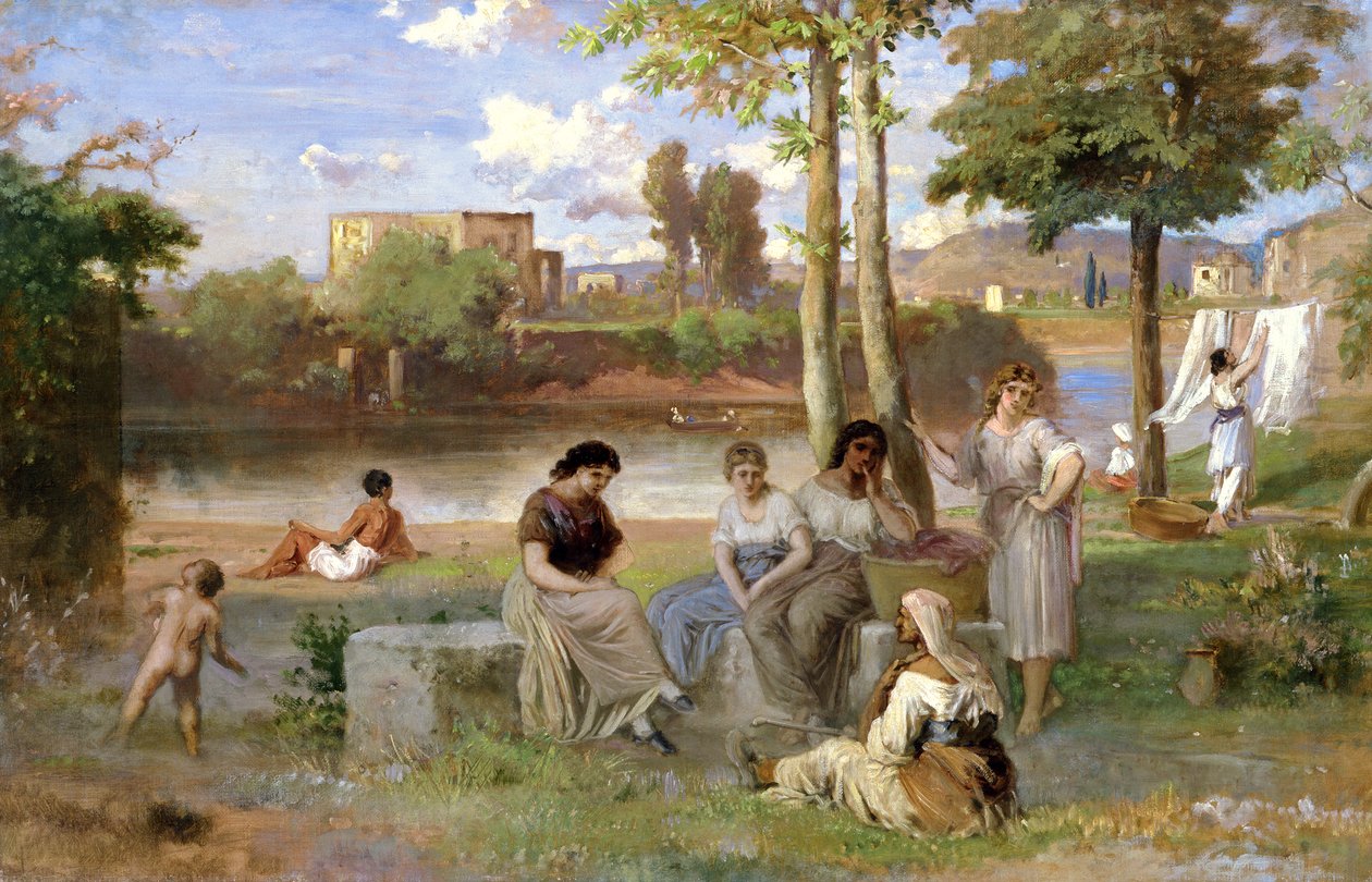 Vask på Tiberen, 1864 af Heinrich Dreber