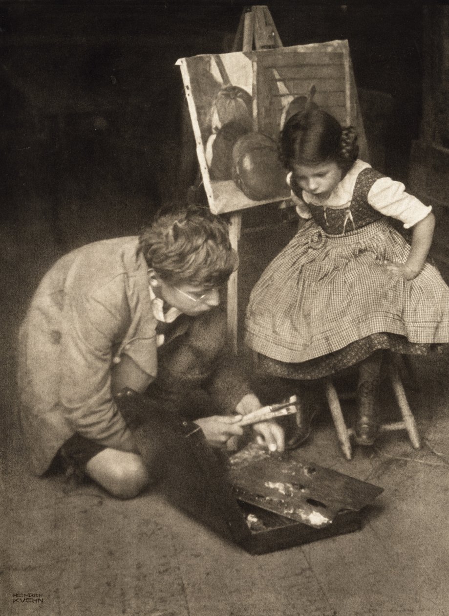 Walter og Lotte ved staffeliet, 1909 (gummi bikromat tryk) af Heinrich Kuhn
